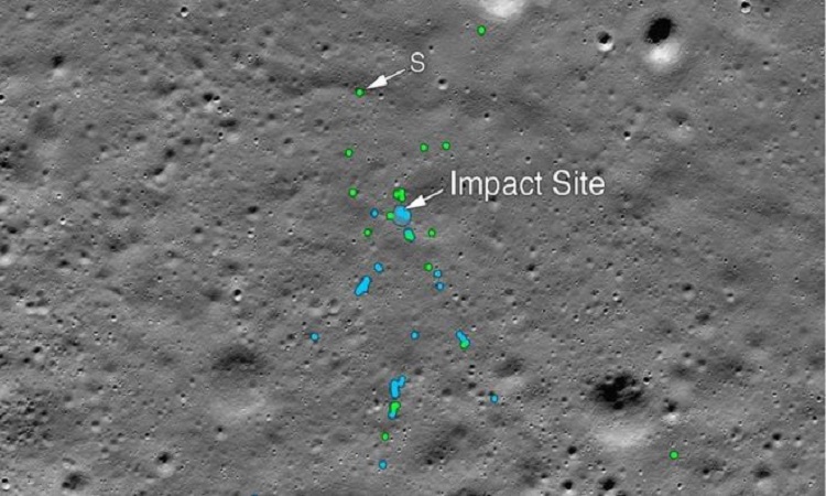 NASA has found the location of the impact of the Indian probe Vikram on the Moon