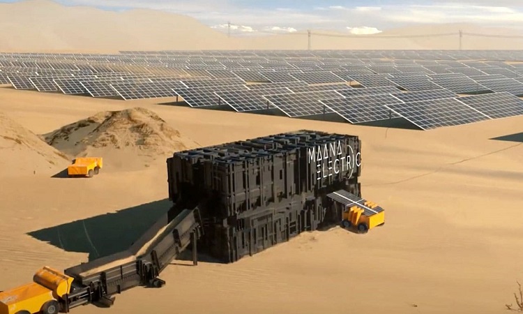 An automated factory to manufacture solar panels with desert sand